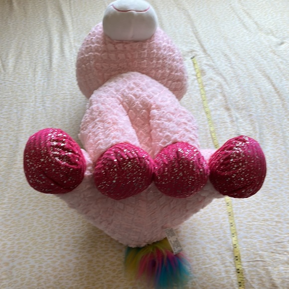HUGE UNICORN 🦄 PINK& 🌈 RAINBOW TOYS “R”US 32x20 SQUISHY STUFFED ANIMAL - Picture 6 of 11